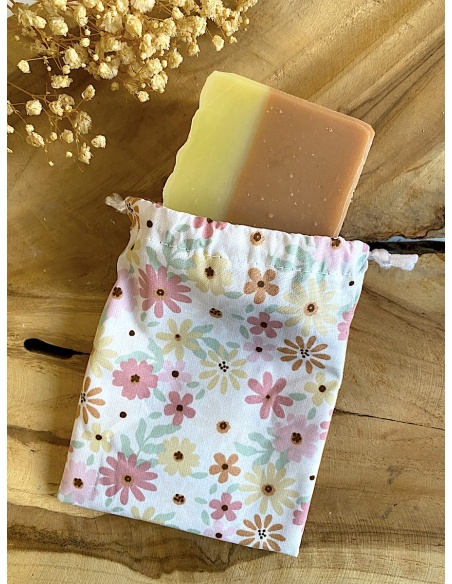 Pochette à savon simple en tissu enduit Pochette à savon simple en tissu enduit