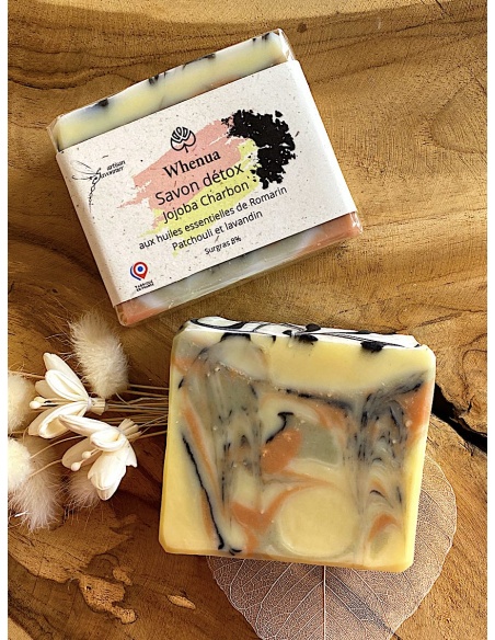 Barre de savon détox jojoba charbon