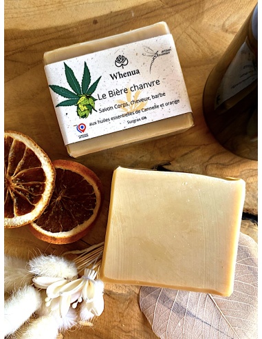 Barre de savon à la bière de Noël et au chanvre
