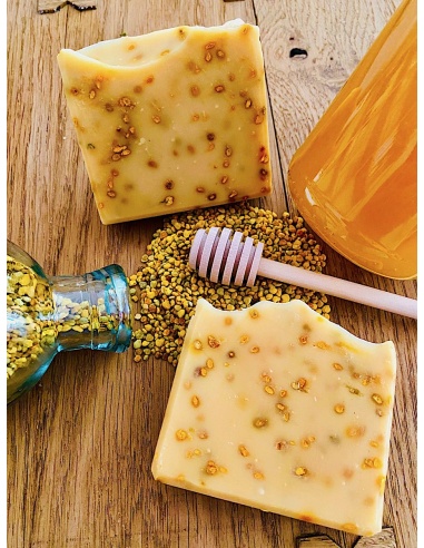 Barre de savon au miel et au pollen