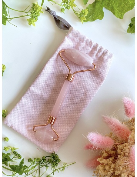 Rouleau de massage en quartz rose