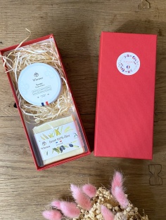 Coffret cadeau savon de castille et baume réparateur à l'olive